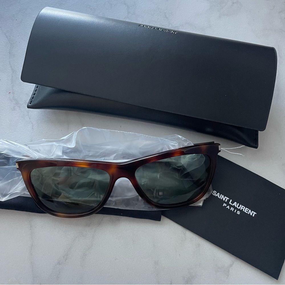 SAINT LAURENT 58mm havana cat eye sunglasses